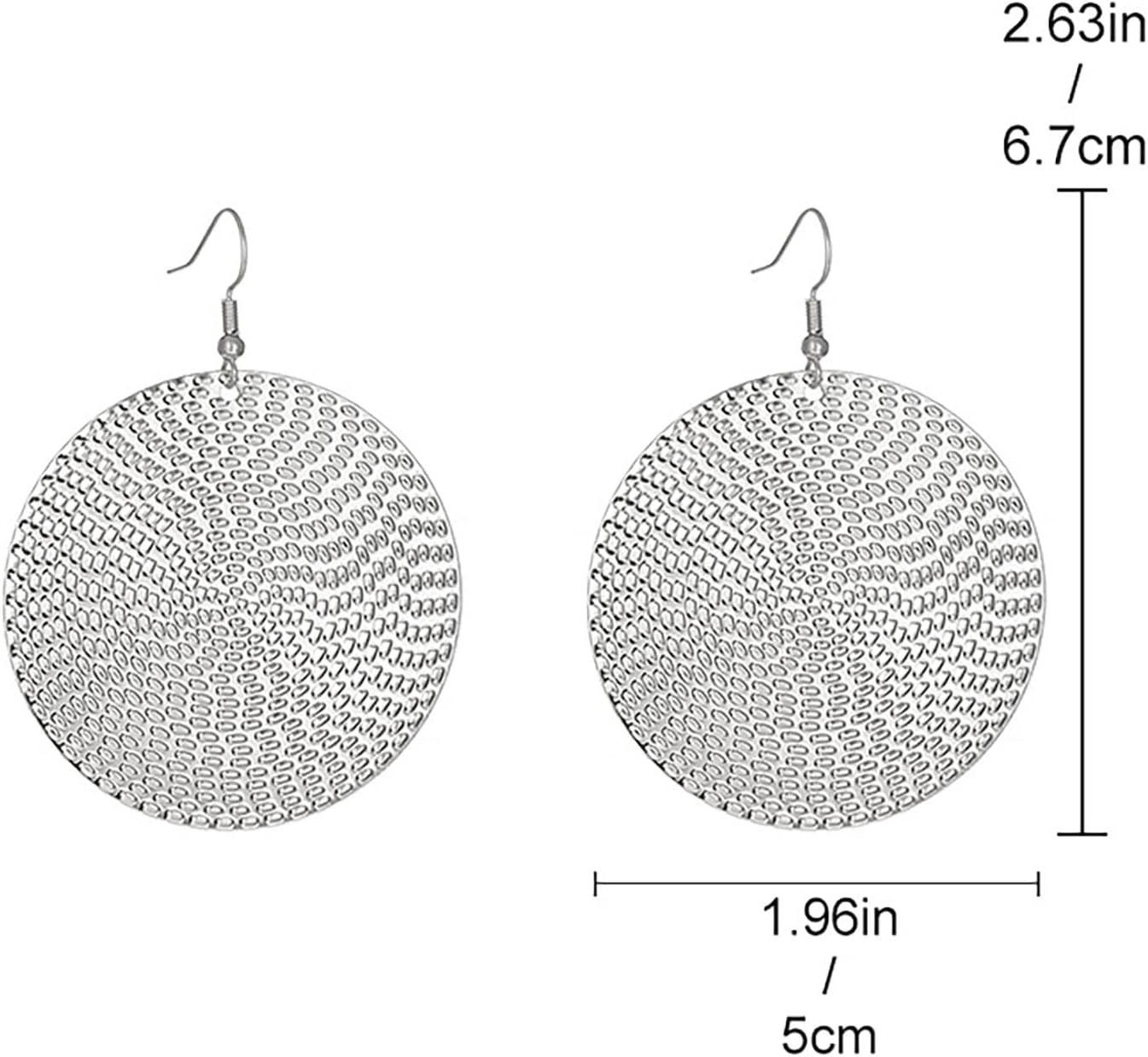 Boho Texture Disc Drop Earrings Gold Large Disc Earrings Vintage Disc Coin Earrings Hammered Round Dangle Earrings Jewelry for Women - Image 6