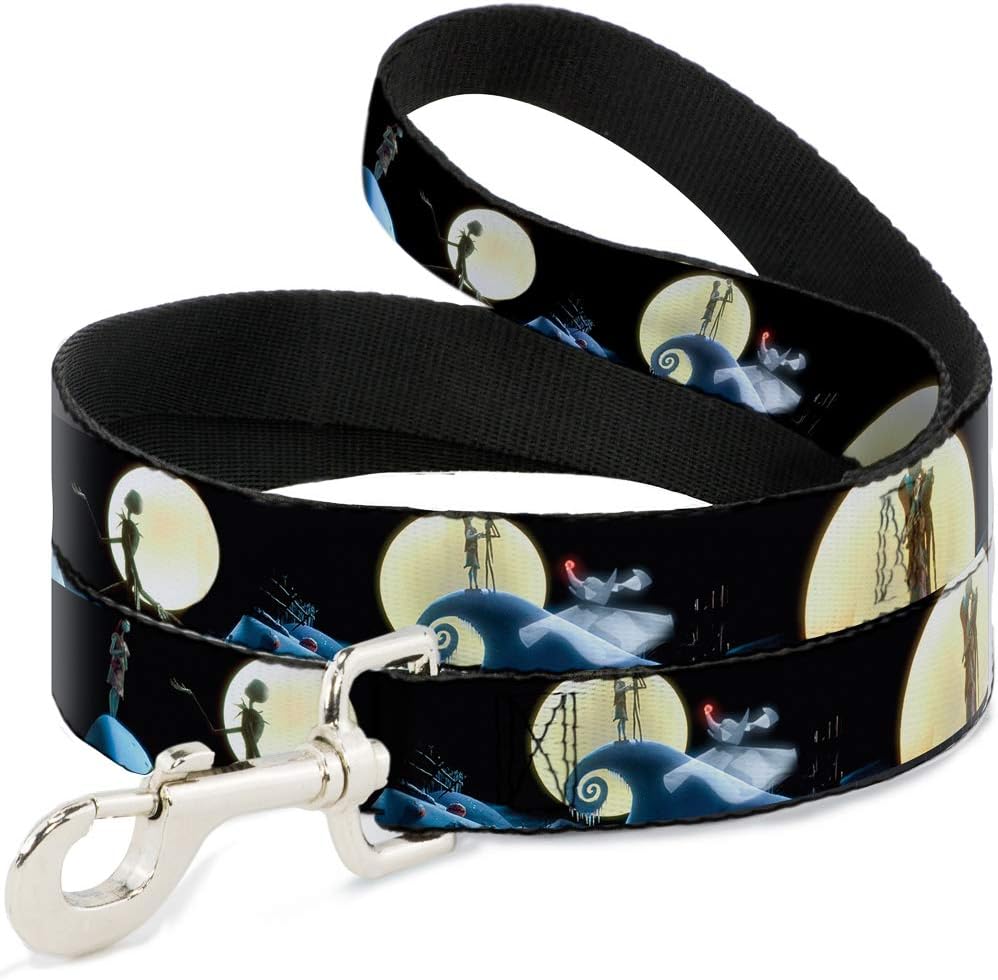 Buckle-Down Pet Leash - NBC Jack & Sally Moon Scenes - 4 Feet Long - 1.5" Wide