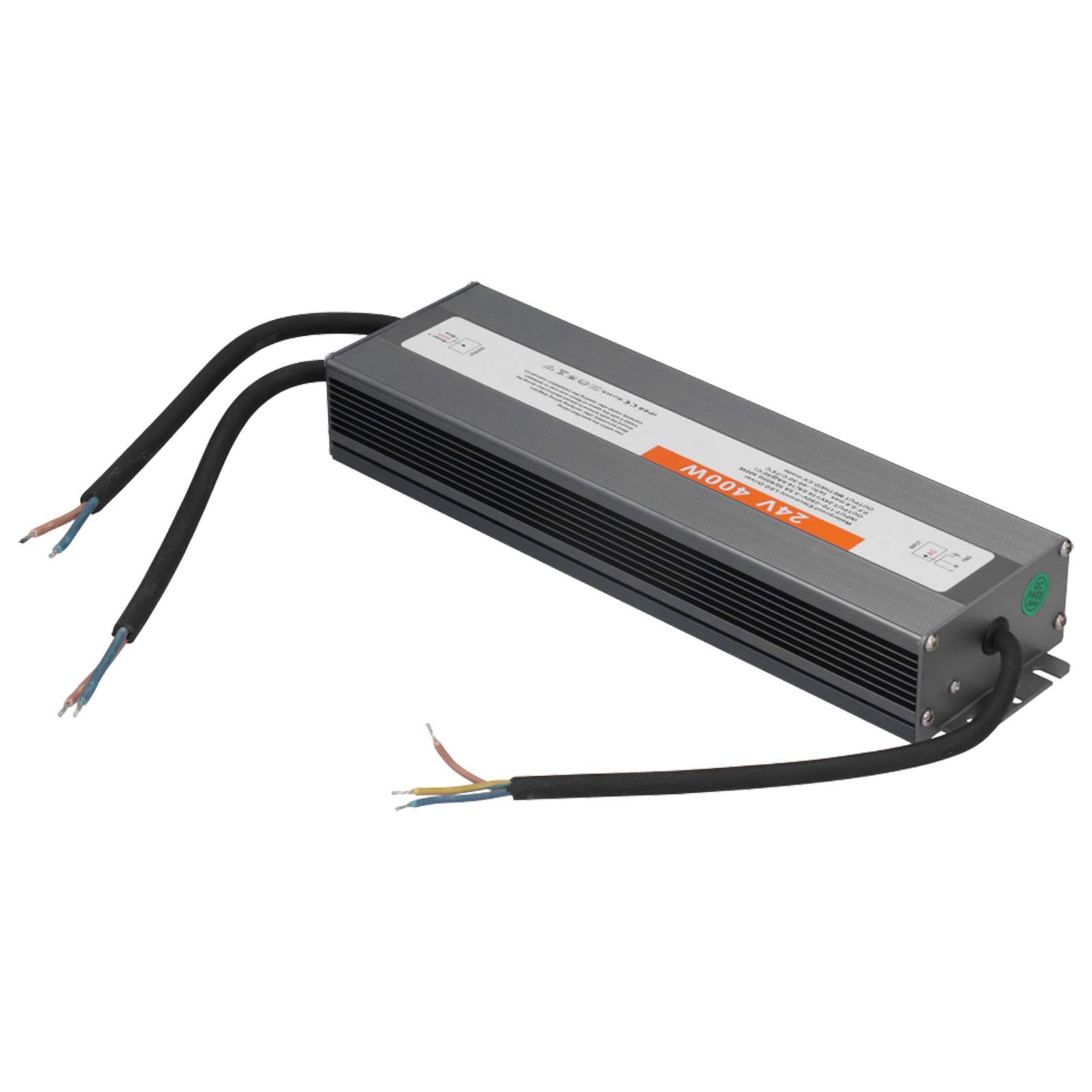 Transformator sterownika LED 400 W, wodoodporny zasilacz impulsowy 12 V / 24 V DC IP68, cieńszy i trwalszy, doskonała izolacja, wysoka wytrzymałość dielektryczna (DC24V)