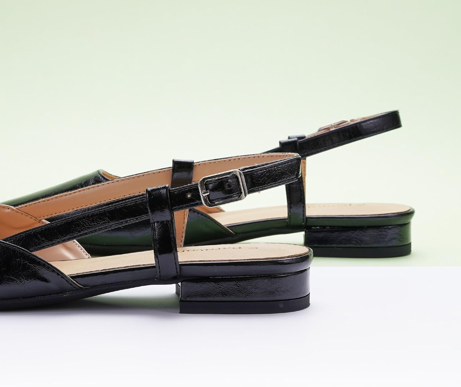 C.Paravano Slingback Flats | Pointed Toe Flats | Slingback Sandals | Women's Slingback Dress Shoes | Adjustable Buckle Sandals(Size 8.5,Black) - Image 4