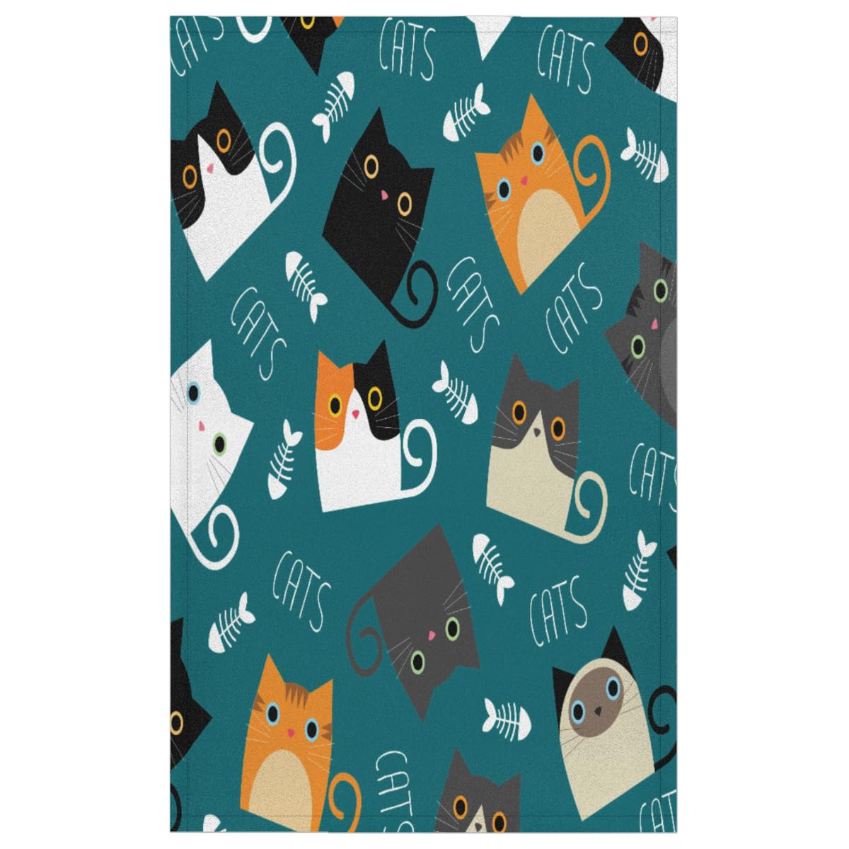 2 Küchentücher Mit Katzen- & Blumen-Muster – 45,7x66 Cm, Mikrofaser, Saugstark, Vintage Design