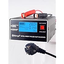 Etrogo Caricabatteria Auto 12V 24V 10A 250W Caricatore di Impulsi Intelligente con Funzione di Rilevamento Automatico Riparazione Manutenzione con Schermo LCD