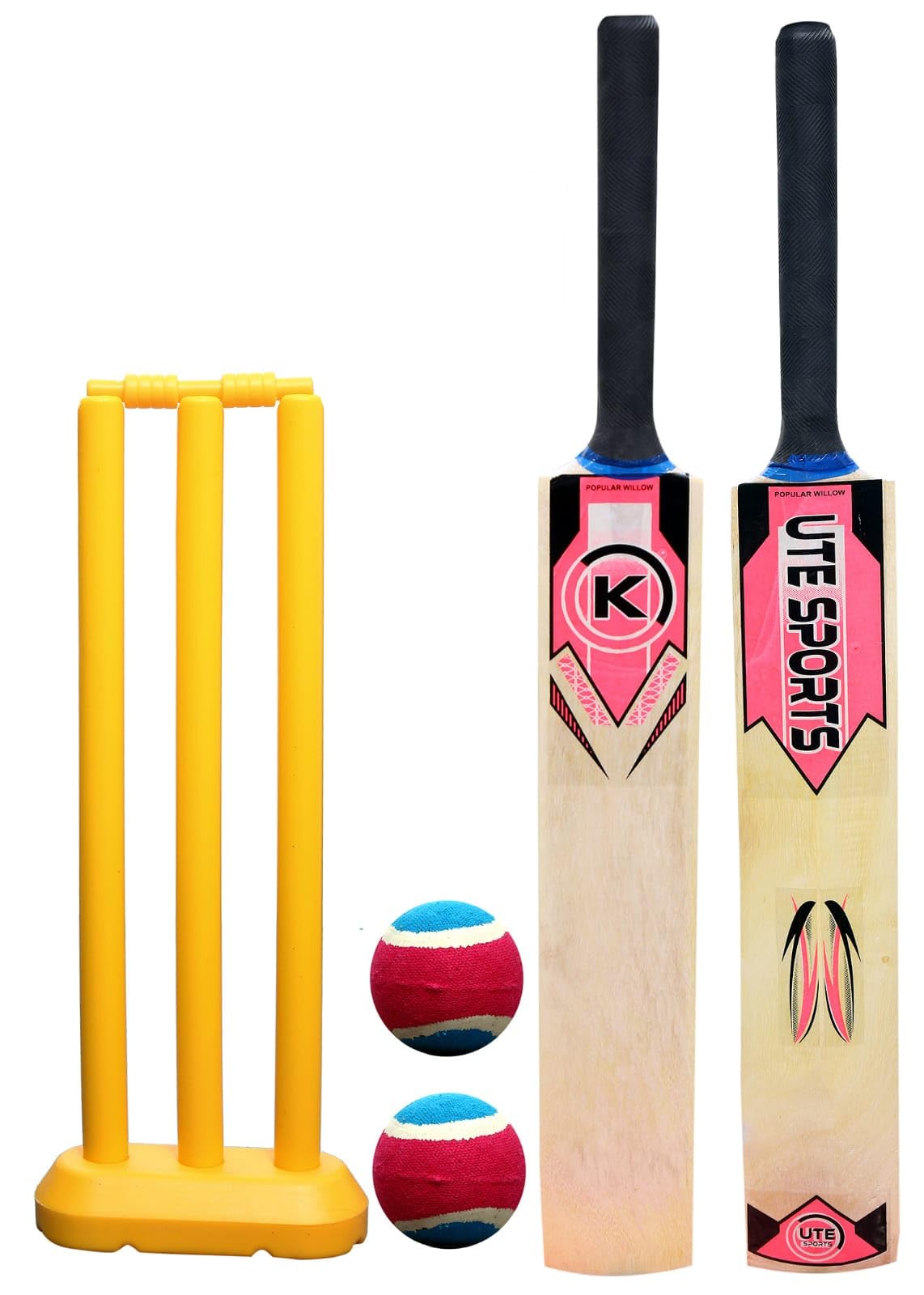 Popular Willow Cricket Bat with Plastic Wicket Set & 2 Tennis Ball for Kids Cricket kit for Boys Pack of 1 (6-9 Year Year Old Boys & Kids), (Size-3)-image-12