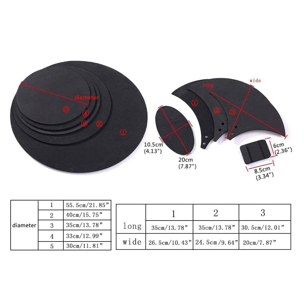 Sourdines Pour Batterie Silencer Drum Set Pads Mute Cinq Tambours Trois Cymbales Jazz Drum Mute Pad Drumming Pratique En Caoutchouc Pad Set 10piece Set Noir