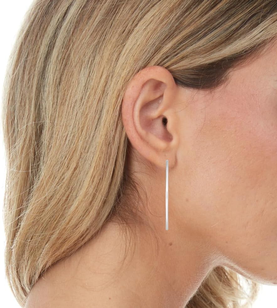 Floreo 14k Yellow Gold or White Gold 40mm High Polish C Hoop Earrings - Picture 6 of 7