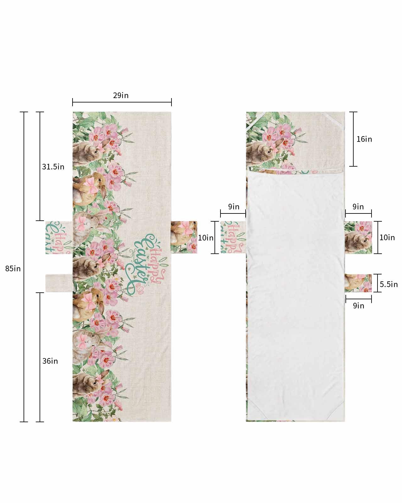 Spring Easter Beach Lounge Chair Towel Cover, Soft Chaise Lounge Towel with Side Pockets Patio Pool Chairs Cover for Beach/Pool Sunbathing 29x85 Bunny Pink Floral Botanical Rustic
