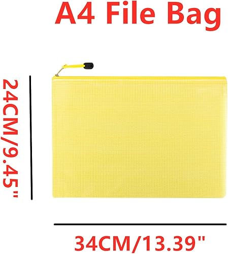 Miniatura 2 de 12 bolsas de malla con cremallera para documentos, carpetas de archivos A4 de PVC con cremallera de plástico, bolsas impermeables para rompecabezas