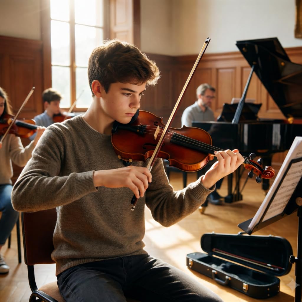 Fowler Instruments Viola 13" Elizabeth Thyme Advance – Viola artesanal para estudiantes, abeto y arce, sonido cálido y profesional – Cuerdas Alphayue, clavijas automáticas, funda y arco incluidos