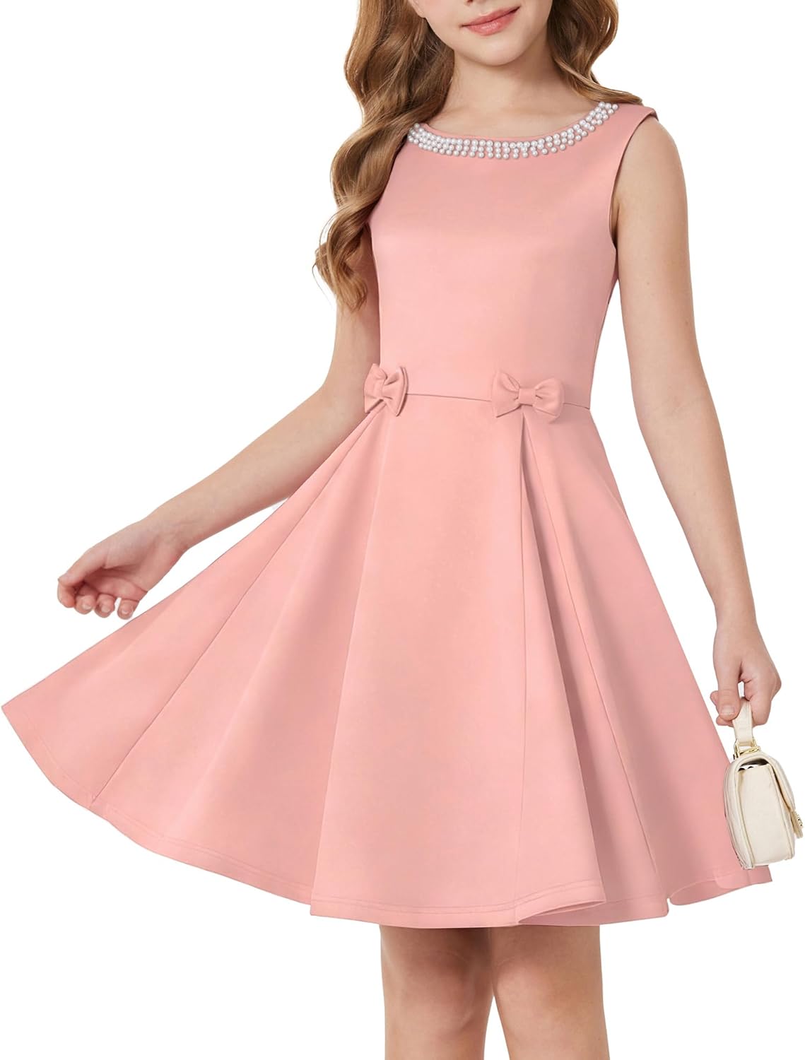 GRACE KARIN Girls Party Dress Summer Kids Formal Dresses Sleeveless Midi Wedding Guest Dress
