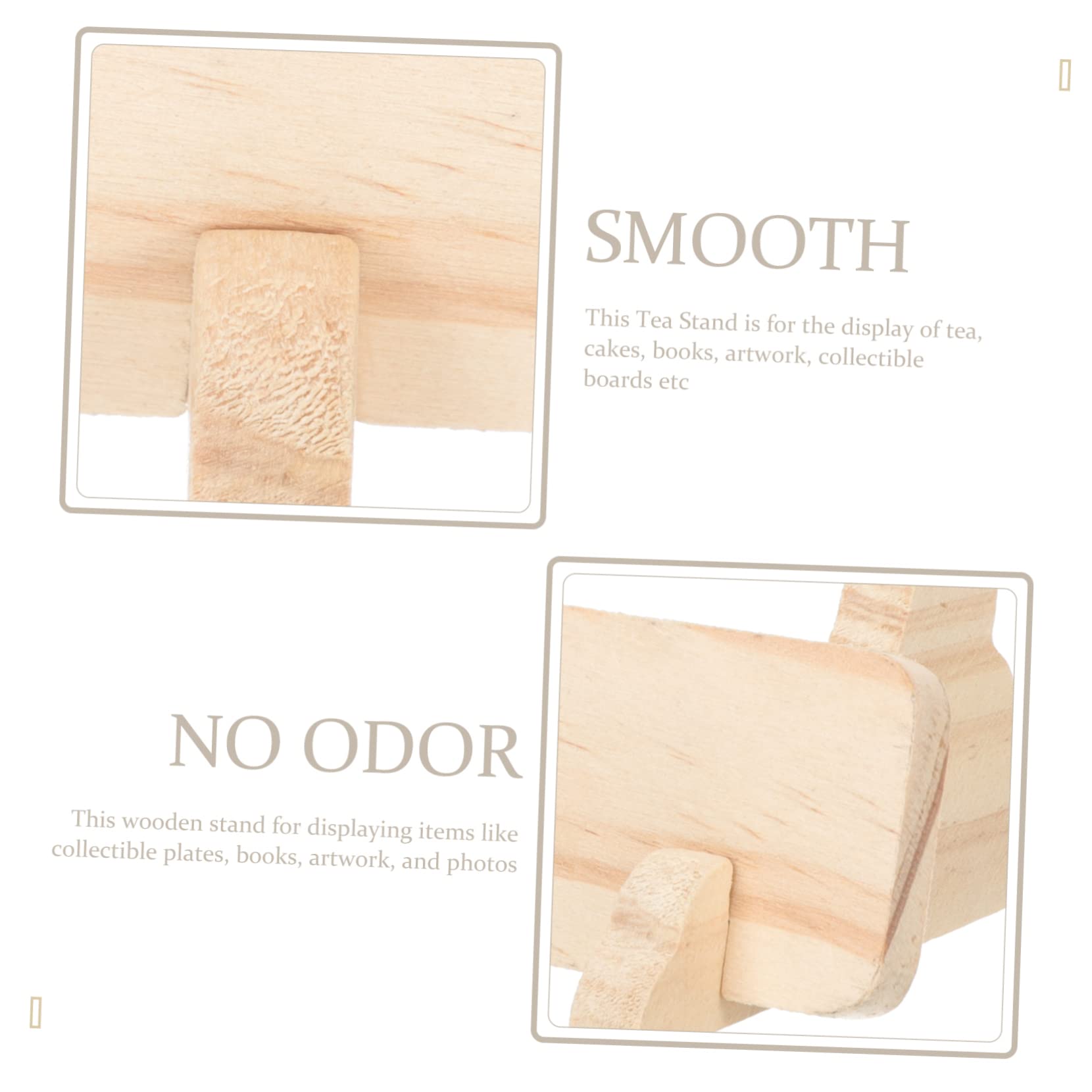 SOLUSTRE 2Pcs Tea Cake Display Rack Elegant Tea Cake Stand for Home Office and Showcase Lightweight Pine Dish Display Stand for Collectibles and Decor