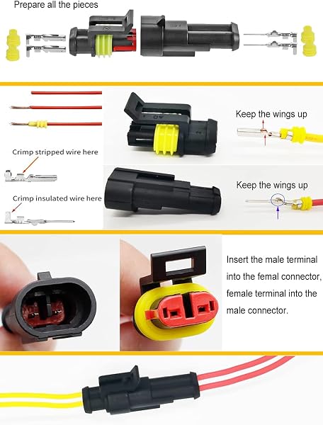 352 PCS Waterproof Electrical Connector Kit, 1 2 3 4 Pin Waterproof Car Wire Connector, Automotive Electrical Plugs and spark plug Connectors for Motorcycle Scooter Car Truck Boats - 4