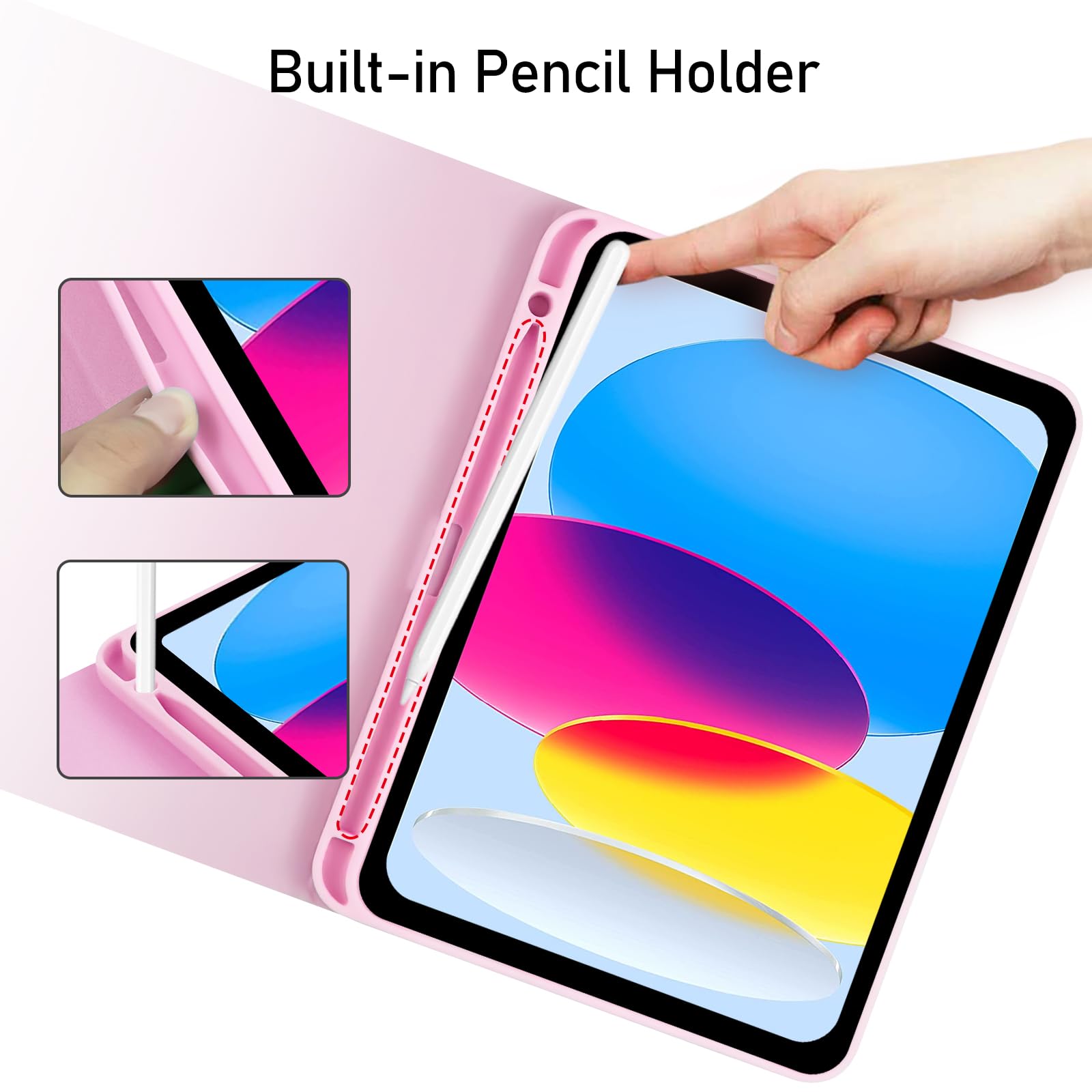 Tastiera ipad 10 Generazione 10.9" 2022/(A16) 11 Generazione 11" 2025 con Custodia, Italiano QWERTY Rimovibile Tastieras ipad 10/11, Slim Cover ipad 10 Generazione con tastiera,Rosa