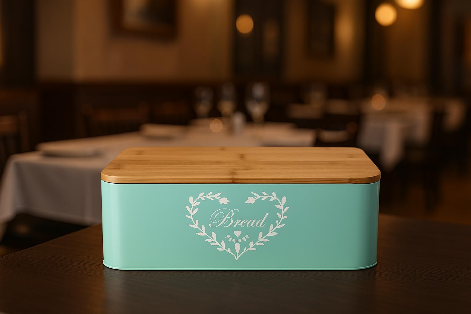 Contenitore Portapane con Coperchio in Bambù, 35x23x13 cm – Conserva Pane Fresco-Grado Alimentare, Design Elegante Verde Menta XXL – Per Pane, Dolci e Snack