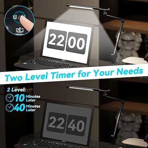 Miniatura 5 de Lámpara de escritorio LED con luz lateral de abrazadera