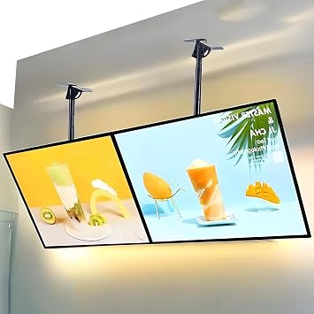 LED Menu Board Display,Landscape, Portrait & Multi-screen,Extendable Height, Rotatable & Tiltable,Ultra-Thin,LED Light Box for Menu Board Restaurant Fast Food Display 2pcs-400 * 600mm