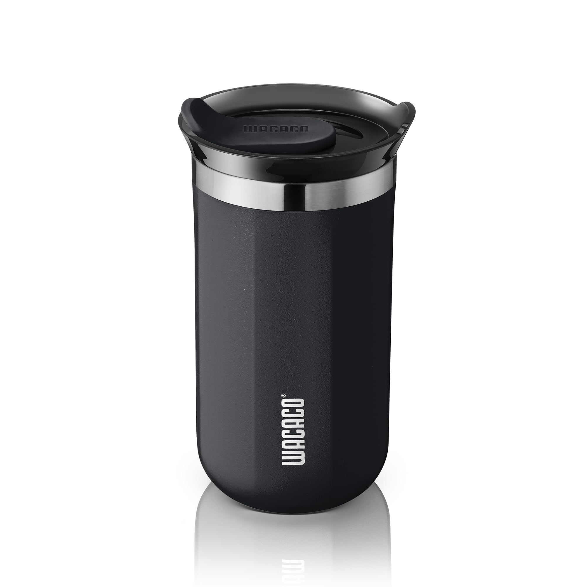 WACACO Octaroma Lungo Vacuum Insulated Coffee Mug, Double-Wall Stainless Steel Travel Tumbler with Drinking Lid