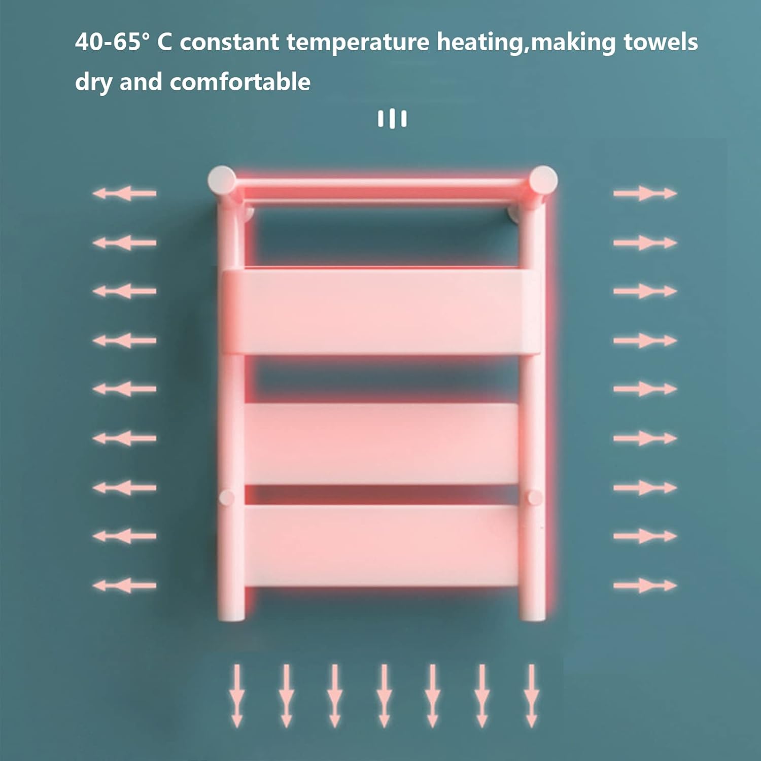 Towel Warmer with Timer 3 Bar Wall Mount Electric Heated Towel Rail Radiator with Top Shelf,Constant Temperature Space Aluminum Heated Towel Drying Rack for Bathroom,White