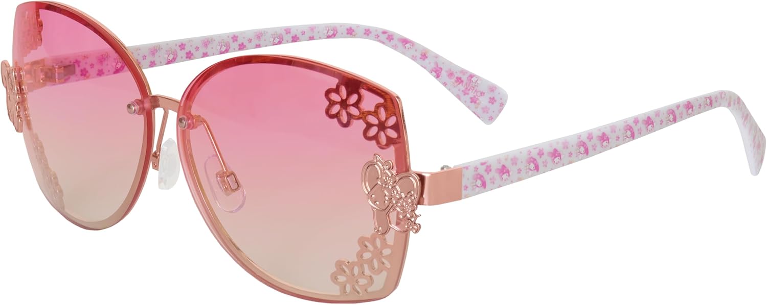 Galaken My Melody Cherry Blossom Sunglasses Sanrio Officially Licensed – w/Pouch, Display, Mirror & Collectible Packaging