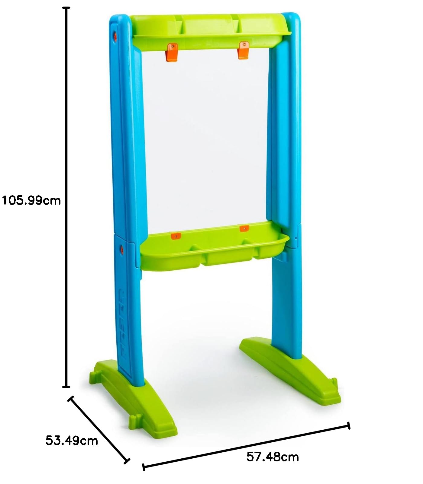 Feber - Art & Fun Board, ardoise transparente en forme de chevalet, pour peindre, jouer, 4 marqueurs de couleur inclus, autocollants, clips pour papier, pour enfants à partir de 3 ans