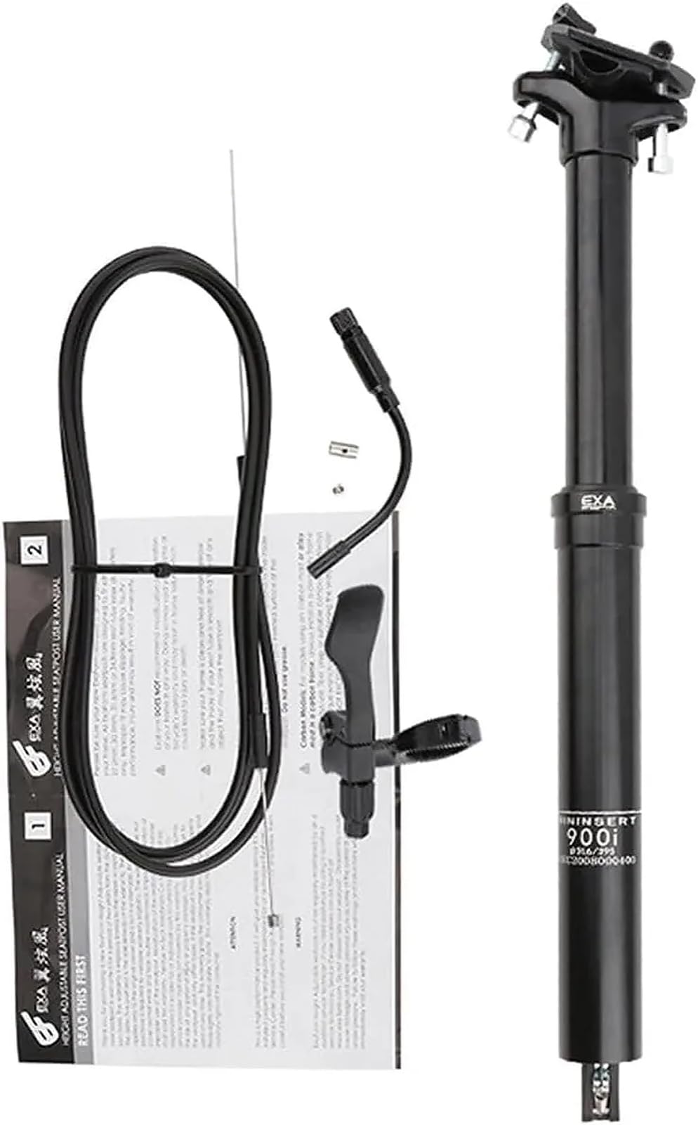 Reggisella Telescopico Ammortizzato 30,9/31,6 mm, Tubo Sella Regolabile Idraulico con Percorso Interno per Bici da Città ed Elettrica