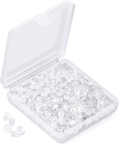 Miniatura 16 de Parte trasera de silicona para aretes, almohadillas suaves y transparentes de seguridad para los oídos, topes de embrague, repuesto para anzuelos