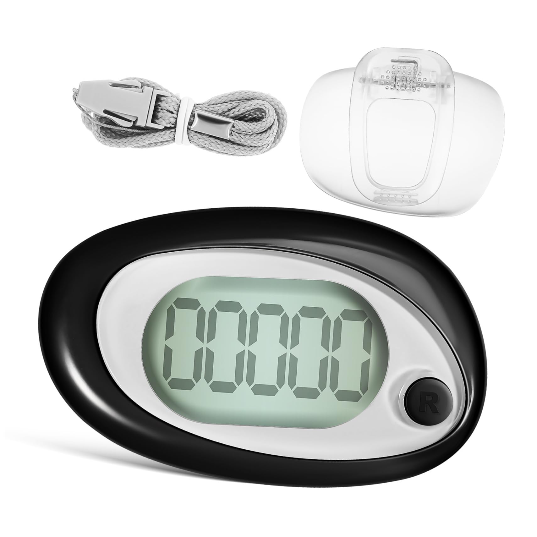 Toddmomy Pédomètre Cliqueurs Tourner Compteur De Pas Portable Clipser Le Compteur De Pas Podomètre De Remise en Forme Compteur De Lignes Score Ceinture S'agiter 3D Black Plastique