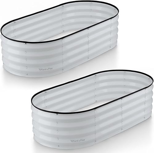 Vista 22 de Plant & Plot Camas de jardín elevadas galvanizadas al aire libre/ Jardinera elevada de 4 x 2 × 1 pie para jardinería, verduras, flores, caja