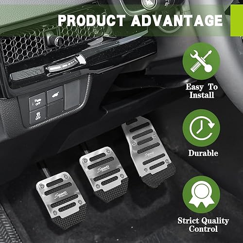 Miniatura 7 de Fundas para pedal de automóvil, cubierta de aluminio para pastillas de freno de transmisión manual automática, repuesto de pedal de goma de metal