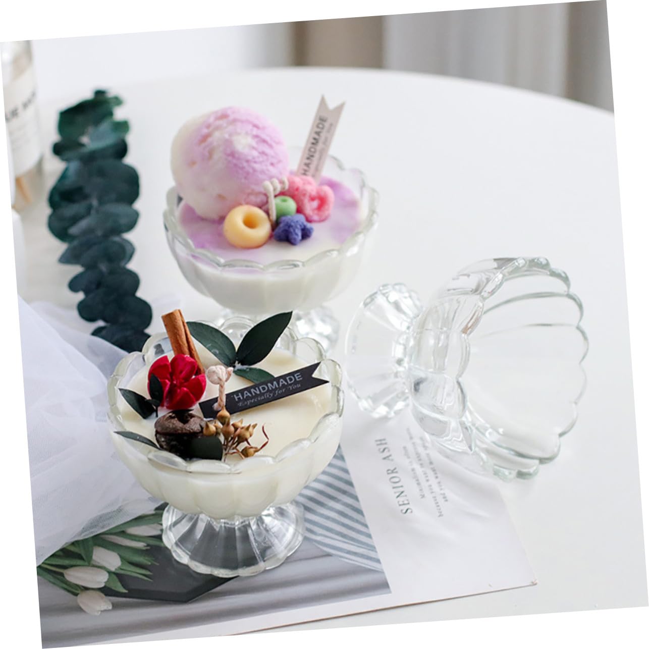 INOOMP Coppette Dessert in Vetro da 100ml, Set 6 Pezzi Riutilizzabile