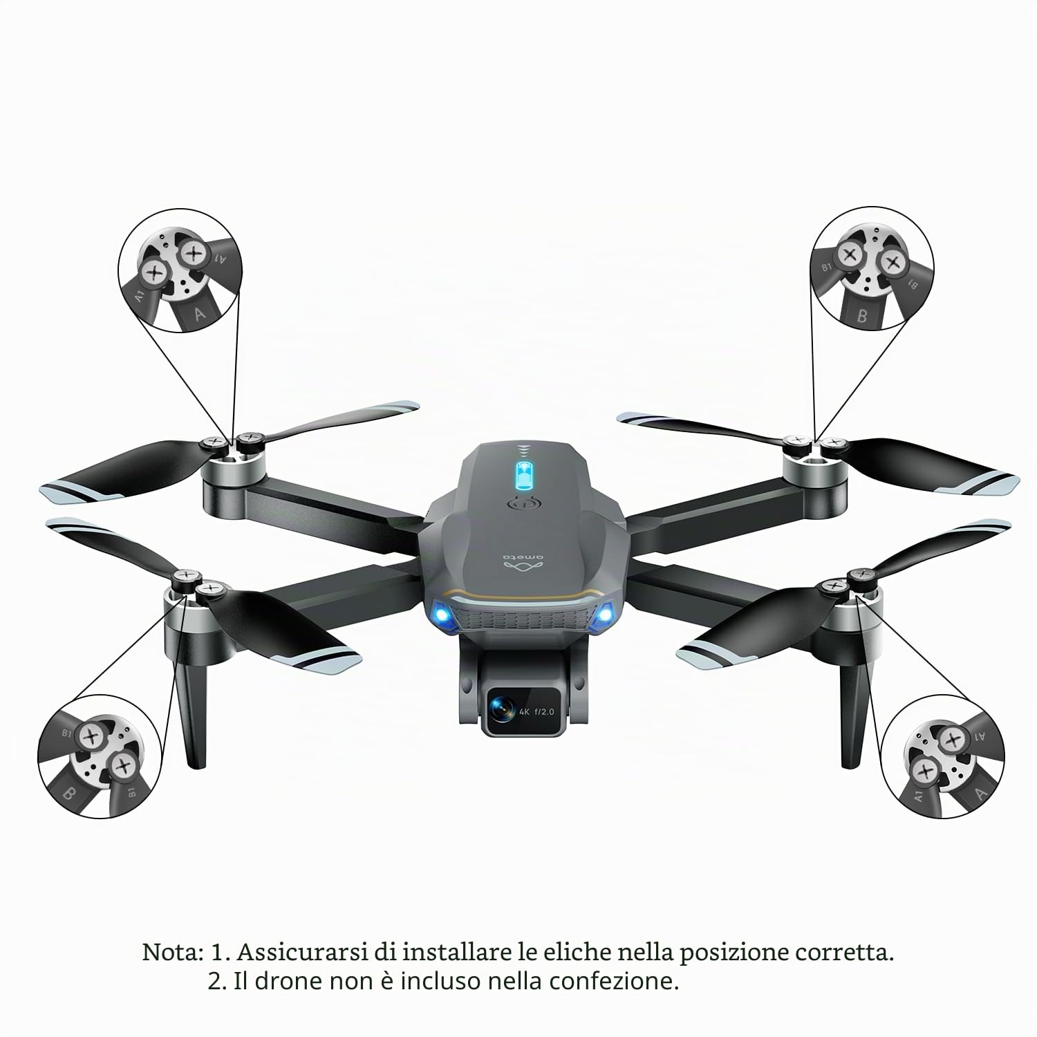 Ameta S20 Lite Drone con Telecamera 4K Include Eliche di Ricambio (2 Set in Totale)