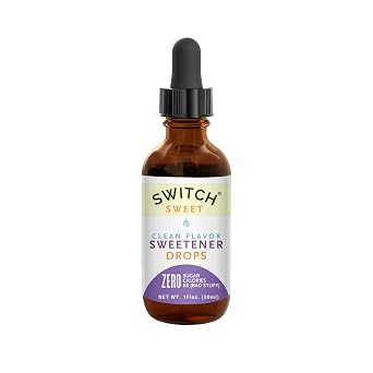 SWITCH SWEET 200 Servings Clean Natural Sugar Free Sweetener Drops with Allulose and Katemfe Fruit Extract Thaumatin. No weird aftertaste. Zero Calories, No Glycemic Impact. Replaces Stevia, Monk Fruit & Artificial Sweeteners.