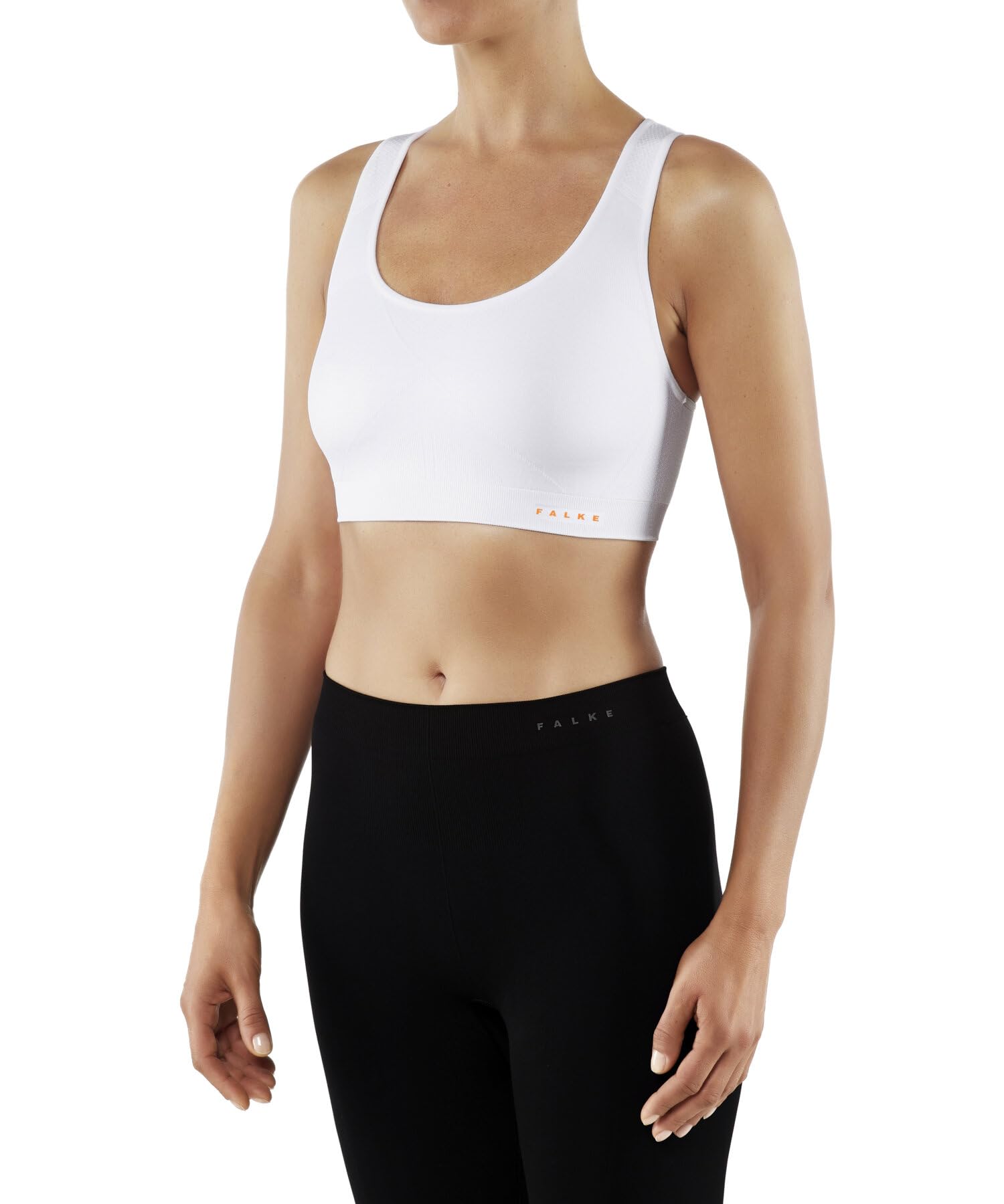 FALKE Women's Madison Low Impact Sports Bra, White (White 2860), M