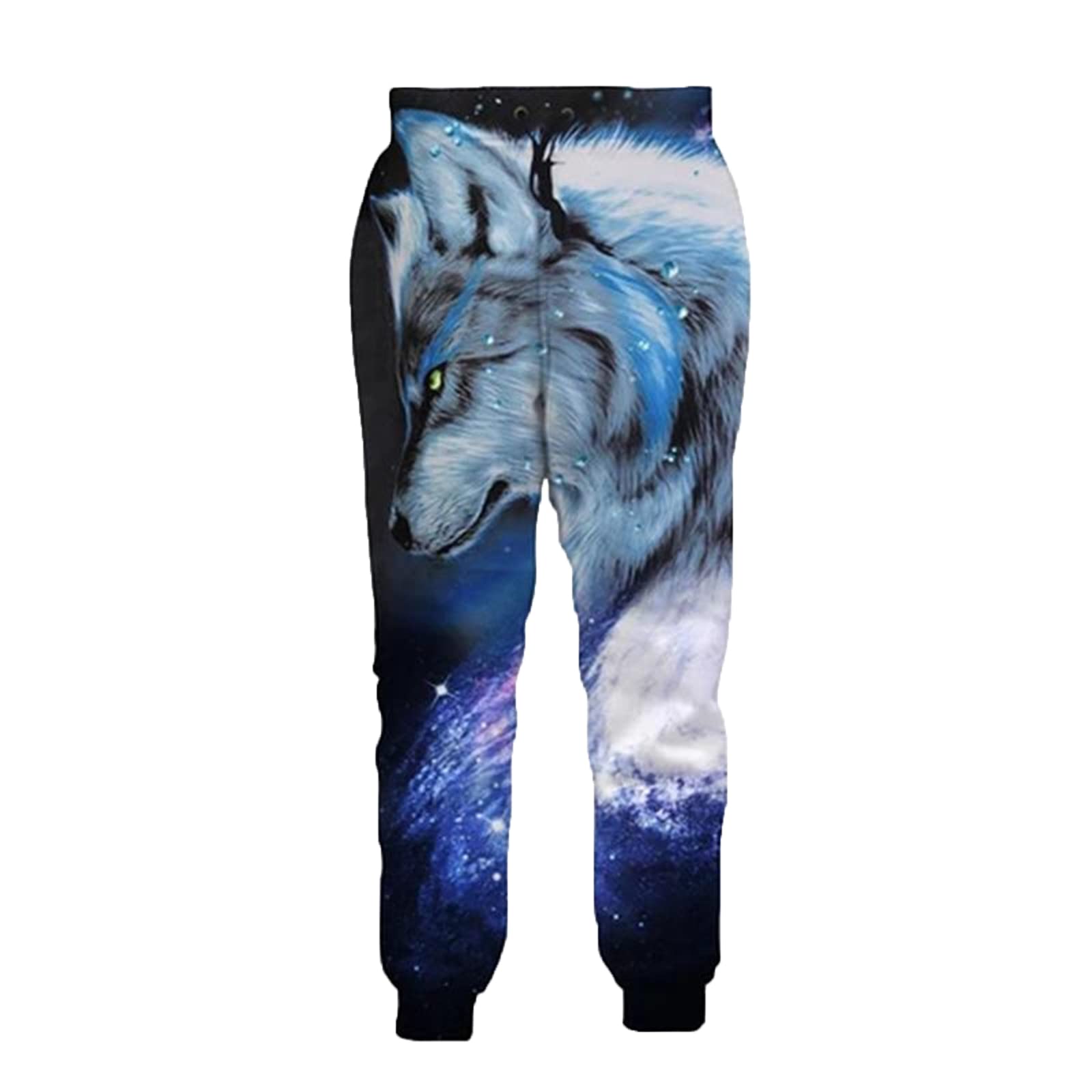 Uioklmjh Men's Jogger Pants1 Jogger Pants 3D Printing Wolf Moon Pattern Trousers Streetwear Unisex Casual Sweatpants