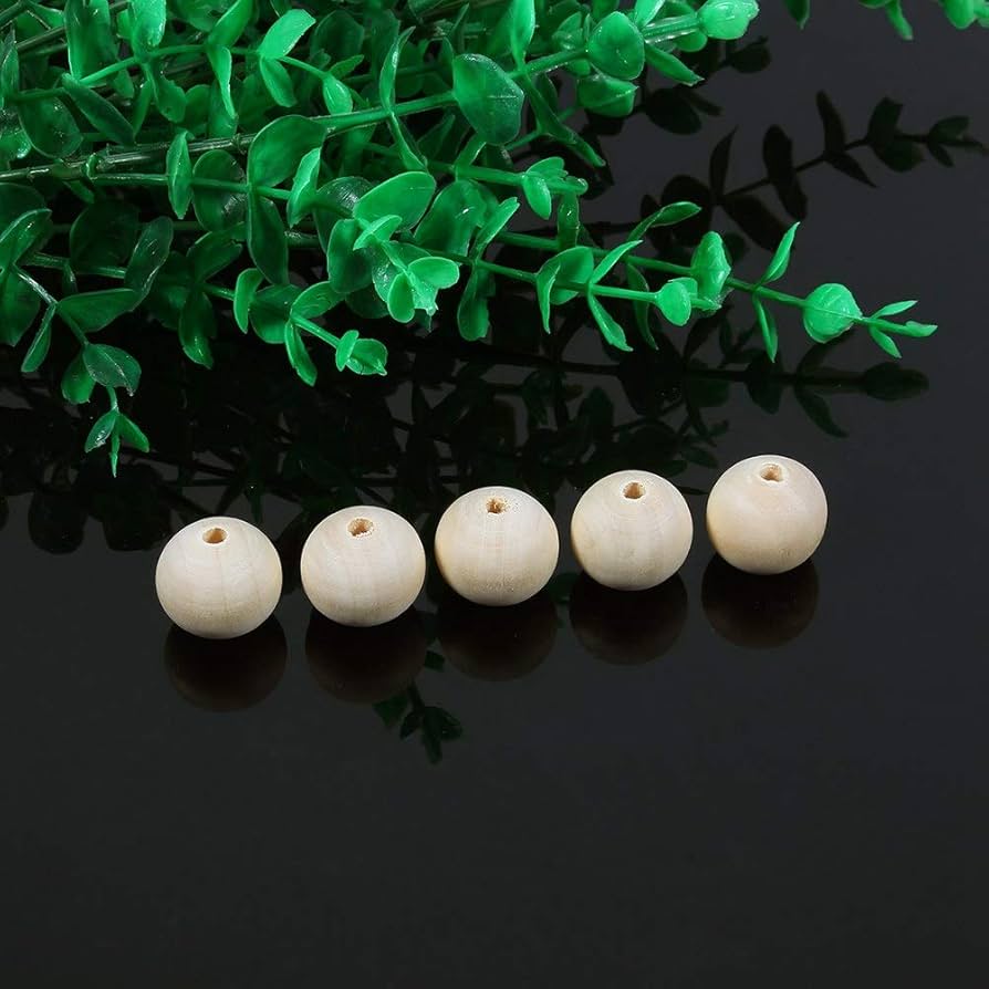 DEWIN Wood Beads - Unfinished Wood Beads, 20mm Natural Unfinished Round  Wooden Loose Beads Wood Beads for Crafts, Natural Unpainted Round Wooden  Beads