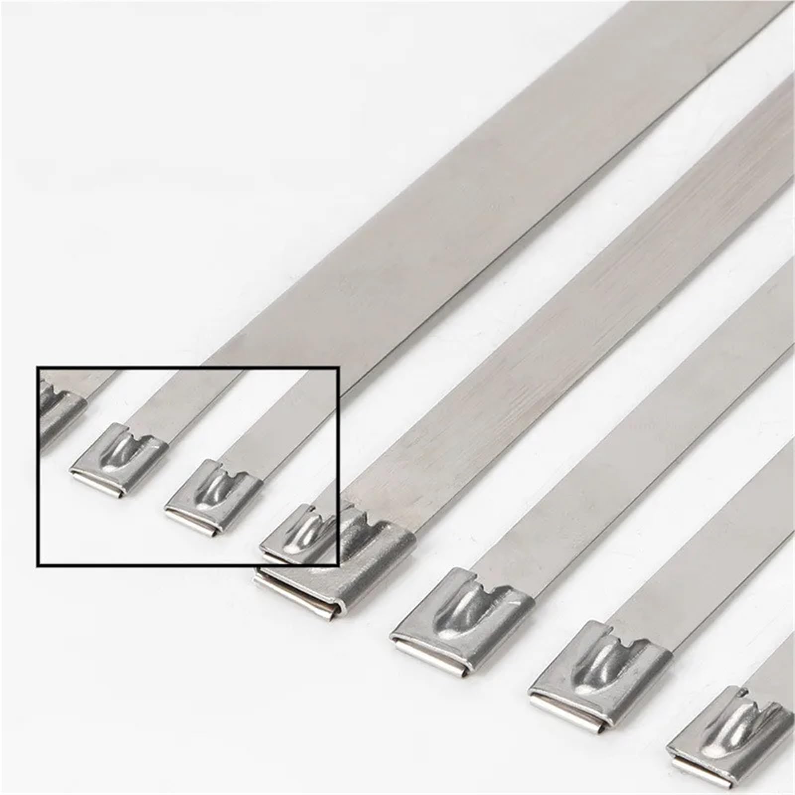 Metalowe opaski zaciskowe Opaski zaciskowe wykrywalne ze stali nierdzewnej 304, opakowanie 10-200 szt., 12 x 100-1000 mm(50pcs,12x1000mm)
