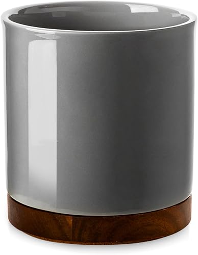 Miniatura 7 de Nucookery Soporte giratorio para utensilios de cocina de 360 de 7.2 pulgadas, organizador de utensilios de cocina de cerámica blanca con parte