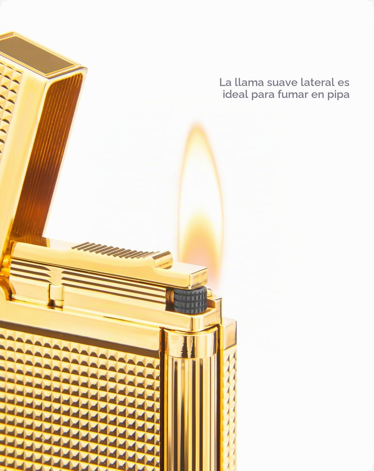 CLICKON Encendedor Recargable a Gas, Llama Suave, Latón, Vende sin Gas