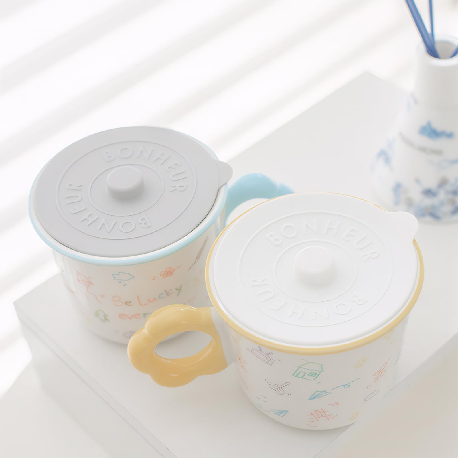 4 Pcs Creative Lid Cover Set, Silicone Lids for Bowls, Includes Cover for Curved Dish   and Lid Cover Styles in Yellow, Light Gray, White, and Black, Ideal for Kitchen and On-the-Go Use - Image 5 thumbnail