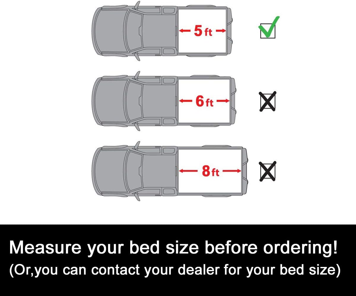 Soft Truck Bed Tonneau Cover | 5ft Lock & Roll-up Bed, for 2005-2022 Frontier Crew Cab & 09-12 Suzuki Equator Pickup