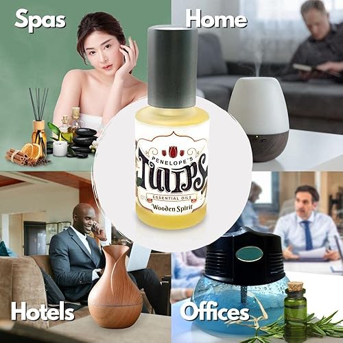 Miniatura 5 de Penelopes Tulips Wooden Spirit - Aceite esencial concentrado prémium de 20 onzas líquidas para uso en difusores aromaterapia aspiradoras de agua