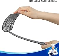 Vista 6 de MR.SIGA Matamoscas de mango largo resistente, gris, paquete de 6