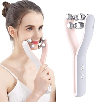 Kiboer Beauty Roller Face Roller Y-Shape Symmetric Lift Care EMS Microcurrent Facial Machine Beauty Roller Electric Full Body Neck Face Body Men Women Unisex Gift with Japanese Instructions