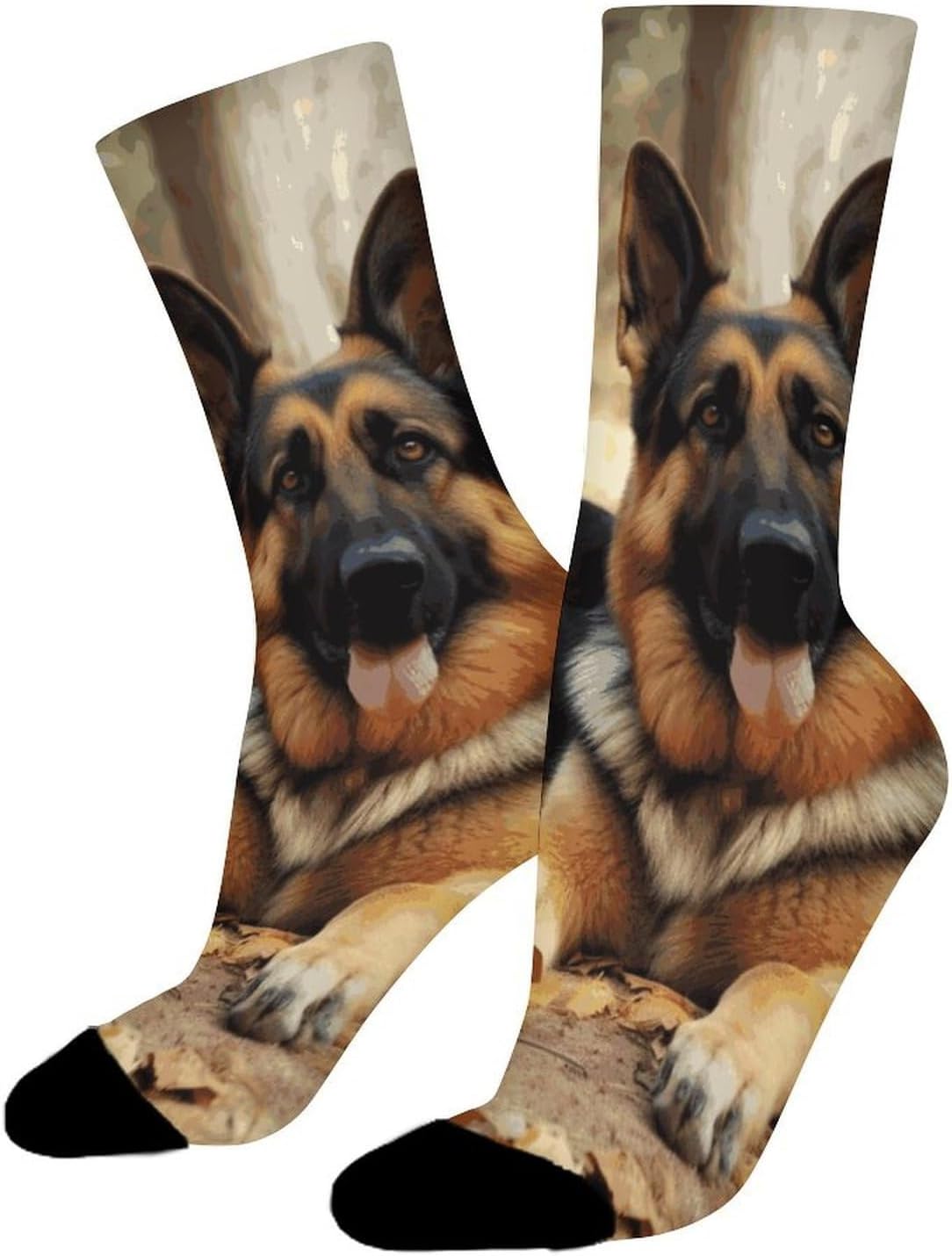 Mid-Calf Socks for Unisex, Casual Long German Shepherd Dog Sock for Running, Elastic Crew Socks for Work