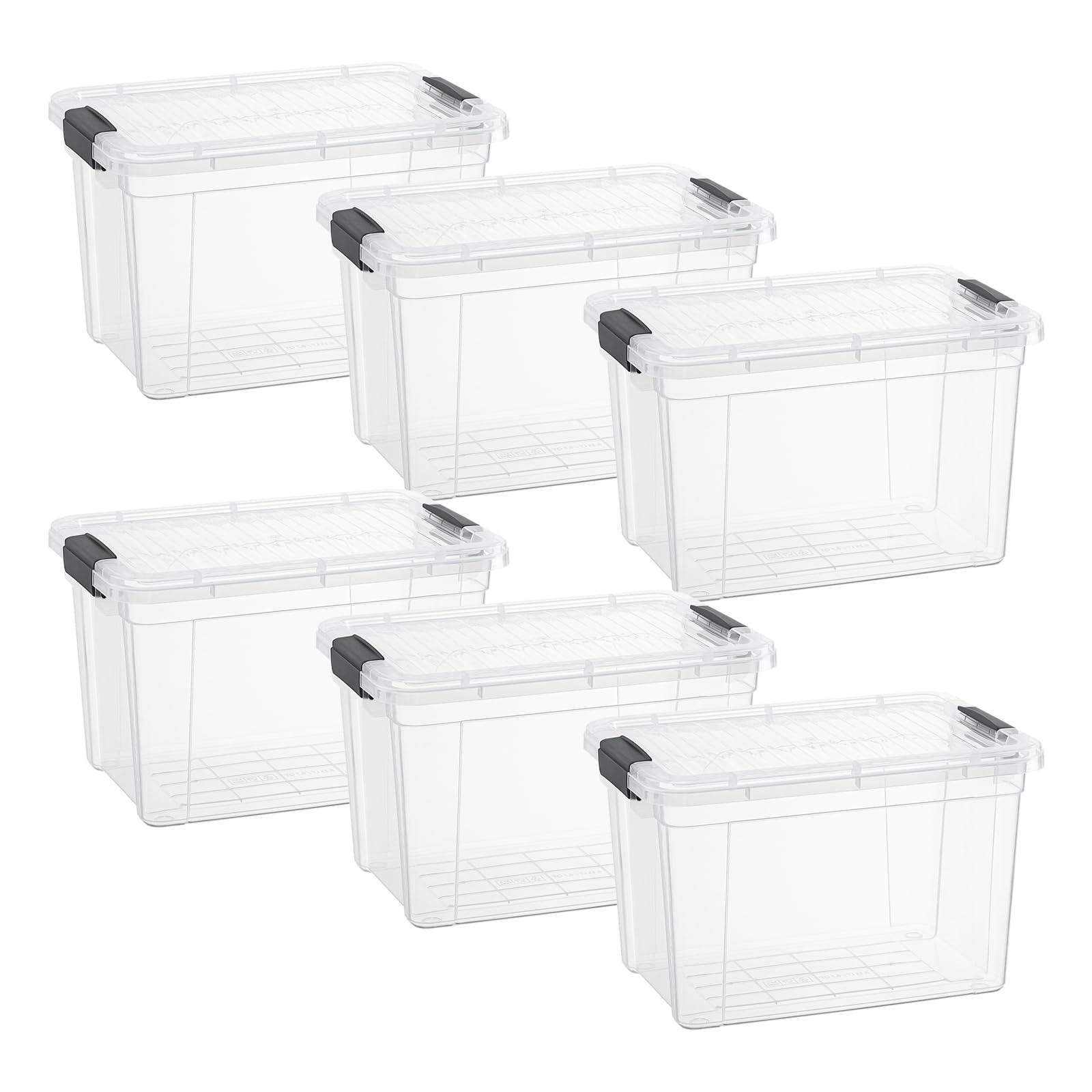 Superio 8.7 Quart Clear Plastic Storage Boxes with Lids, Stackable Organizer Containers, BPA-Free Storage Bins for Home, Office, School &amp; Dorm, 6 Pack
