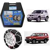Catene da Neve 16 mm Compatibile con Trooper, Pajero 225/75/R15, 225/65/R17 Omologate TUV e GS Onorm Speciale Maglie Rinforzate Antislittamento Massima Aderenza