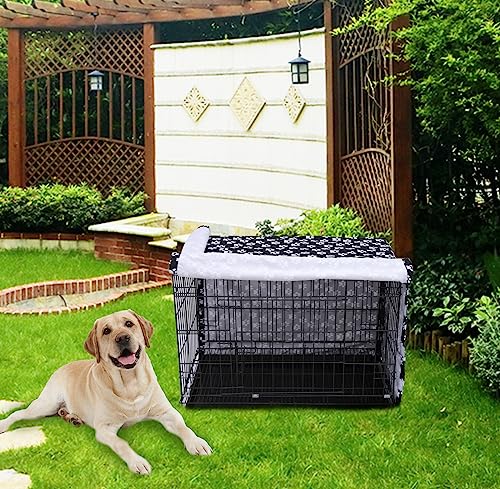 Dog Crate Cover For Wire Crates, Fits Most 48" Inch Dog Crates. Easy To Put On, Take Off, And Adjust - Cover Only - Black -48 Inch #TOP6