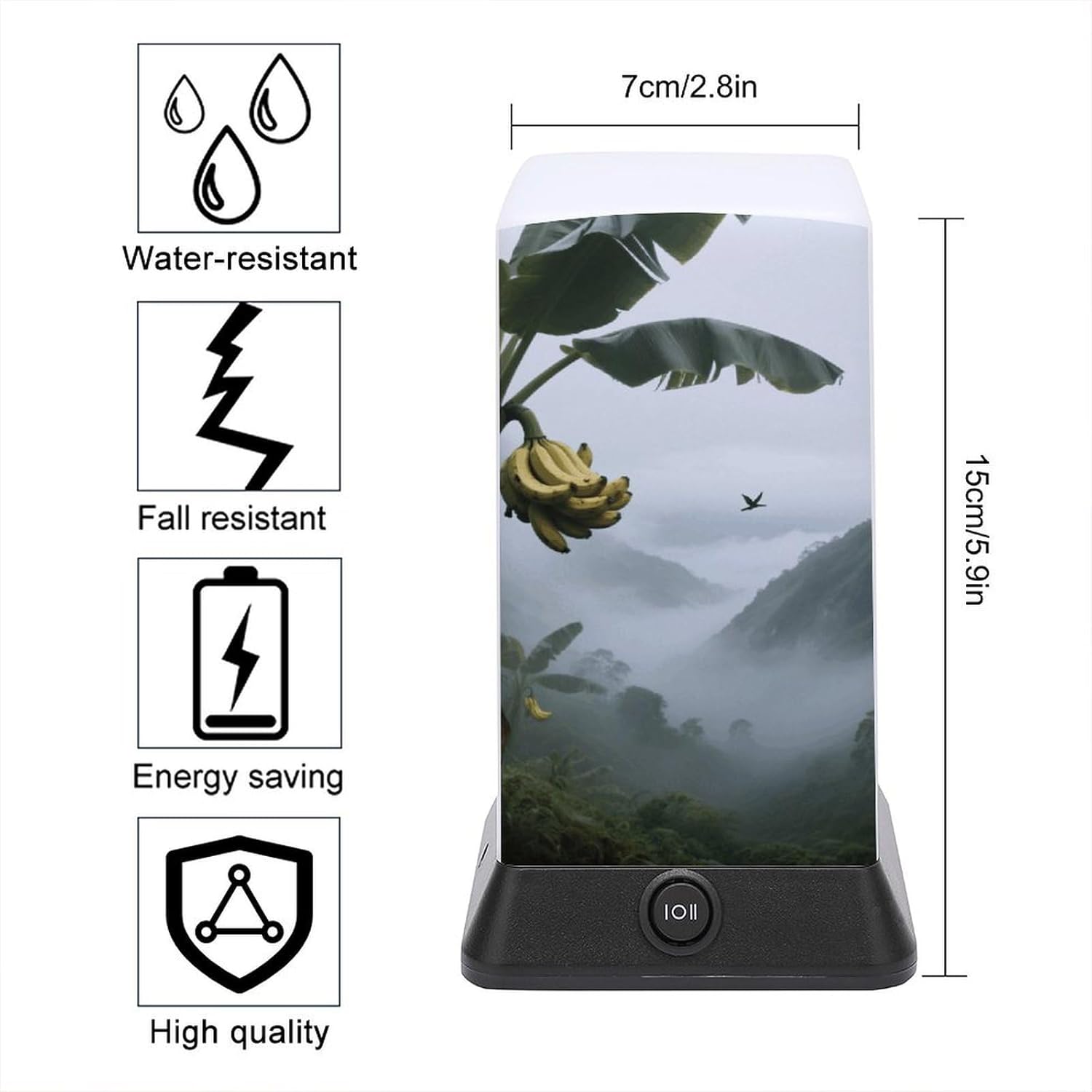 Dimmable Portable Desk Lamp Reading Table Lamp Valley Banana Tree Bedside Night Light Battery Powered for Home Office Gift