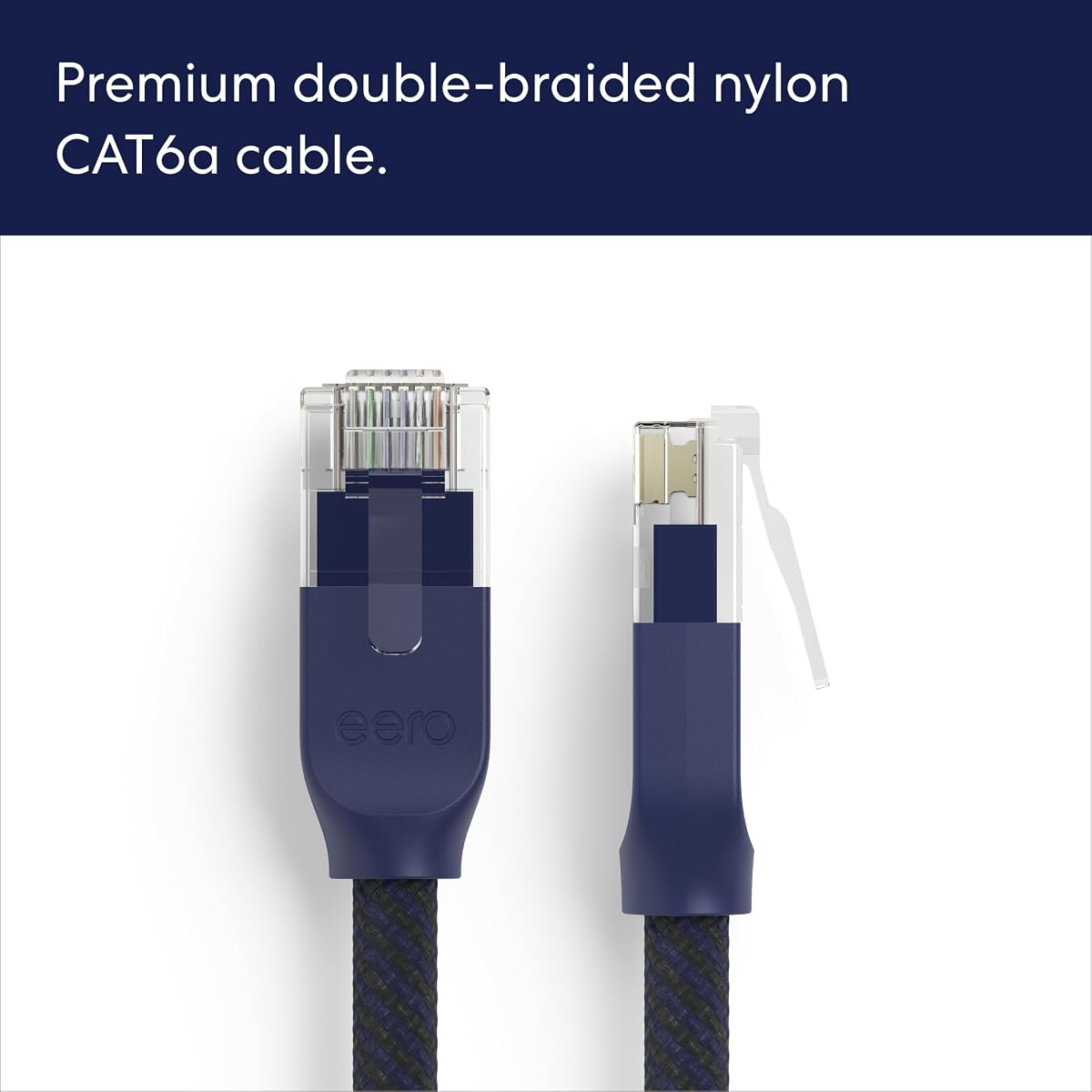 Cable Ethernet Amazon eero CAT6a: admite velocidades de más de 10 gigabits, 5 pies, paquete de 5, azul medianoche