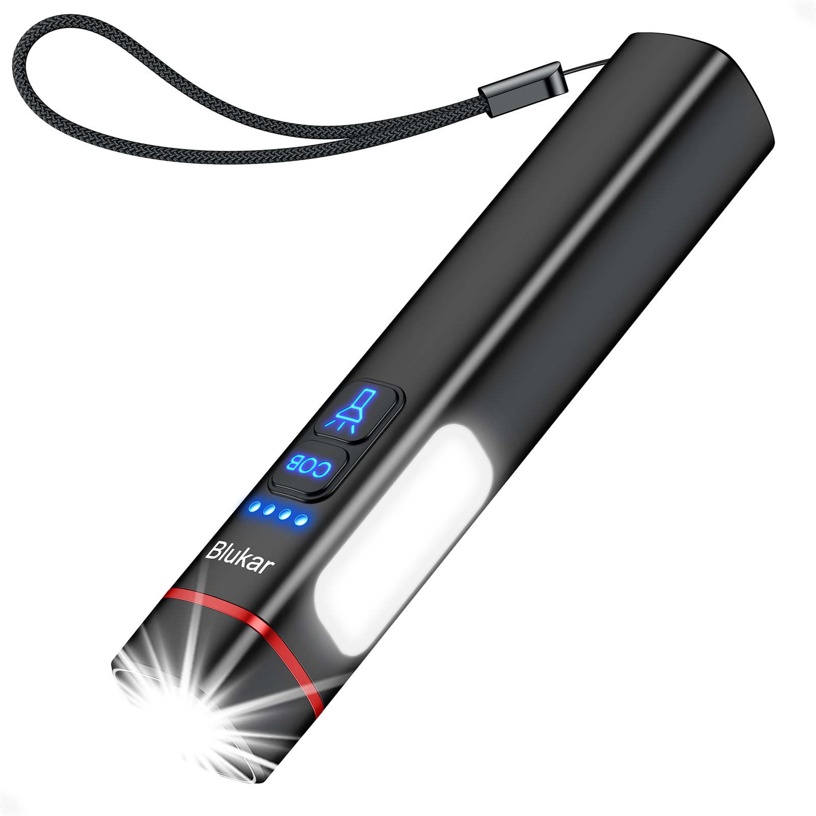 Blukar 2026 Gen 2 Torch Rechargeable,Dual Light Sources with COB Side Light