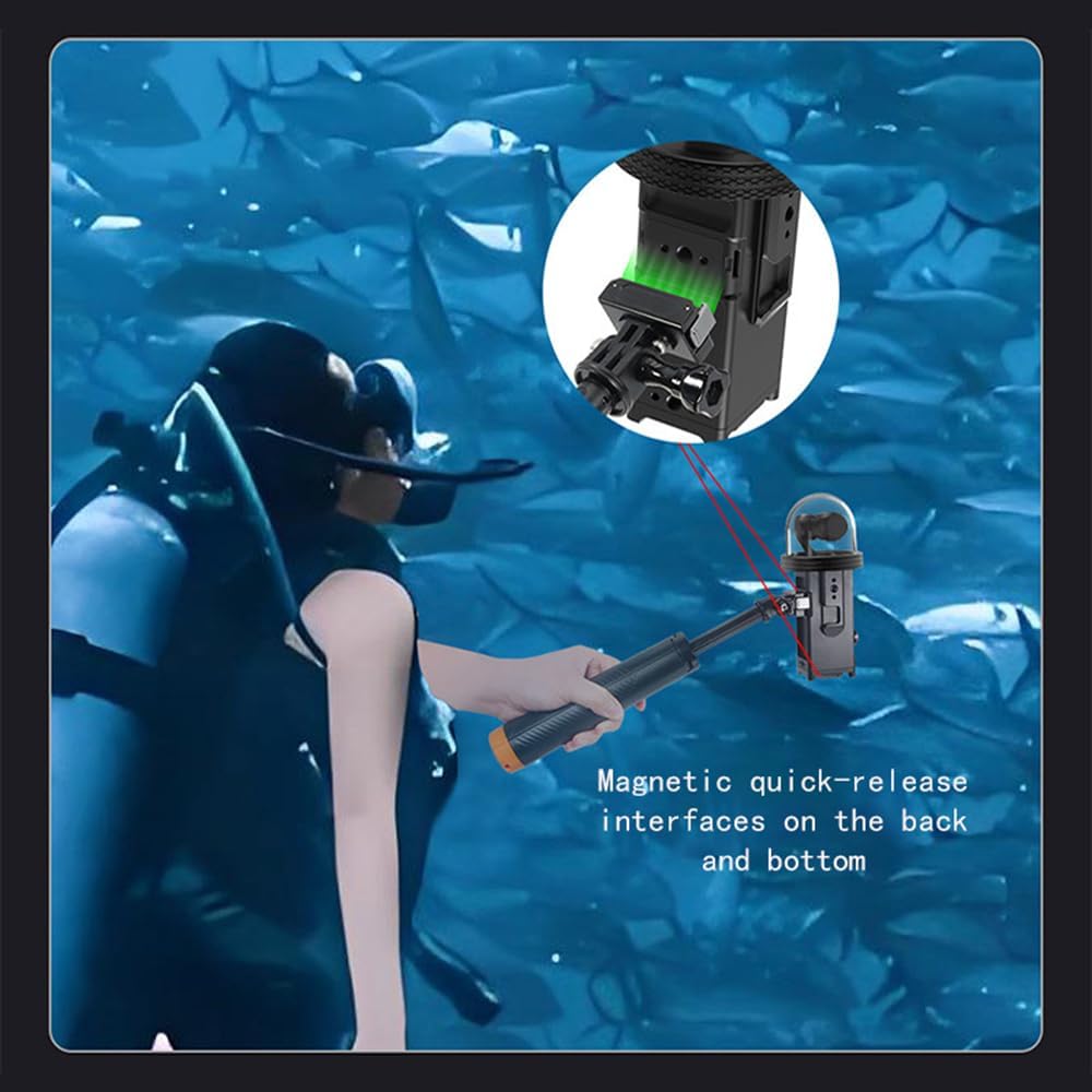 Waterproof Case for DJI Osmo Pocket 3 Gimbal Camera, Underwater Dive Case with Quick-Release Expansion for 80m Deep Sea Exploration (Magnetic Quick - Release Two - Card Model)